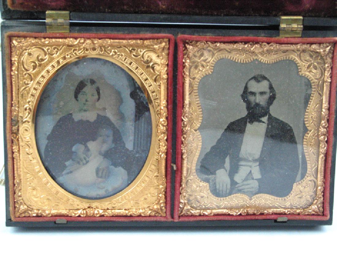 Daguerreotype Civil War Era Ebony Case: Daguerreotype Civil War Era Ebony Case, double image , fancy