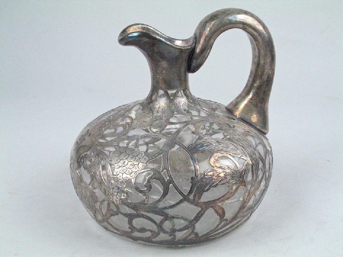 Sterling Silver Overlay Glass Pitcher 18th Century (1 of 3)