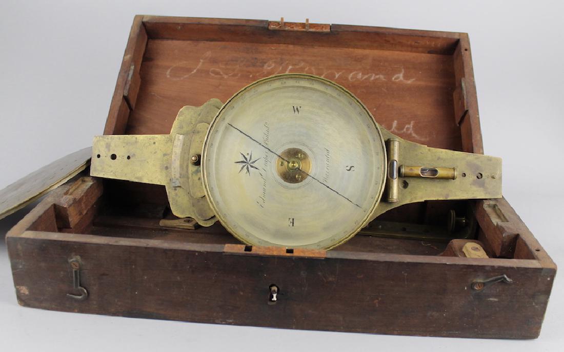 1850s Edmund Draper Surveyer Compass in Box (1 of 7)