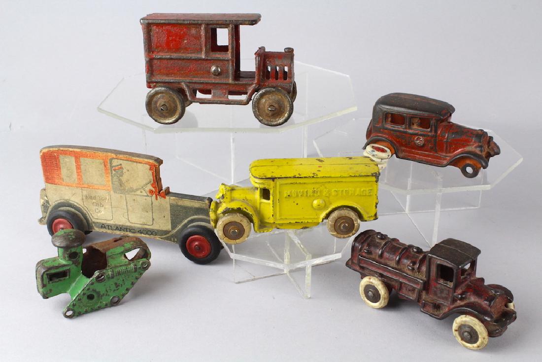 1930 Cast Iron Toy lot & Red Top Cab (1 of 2)