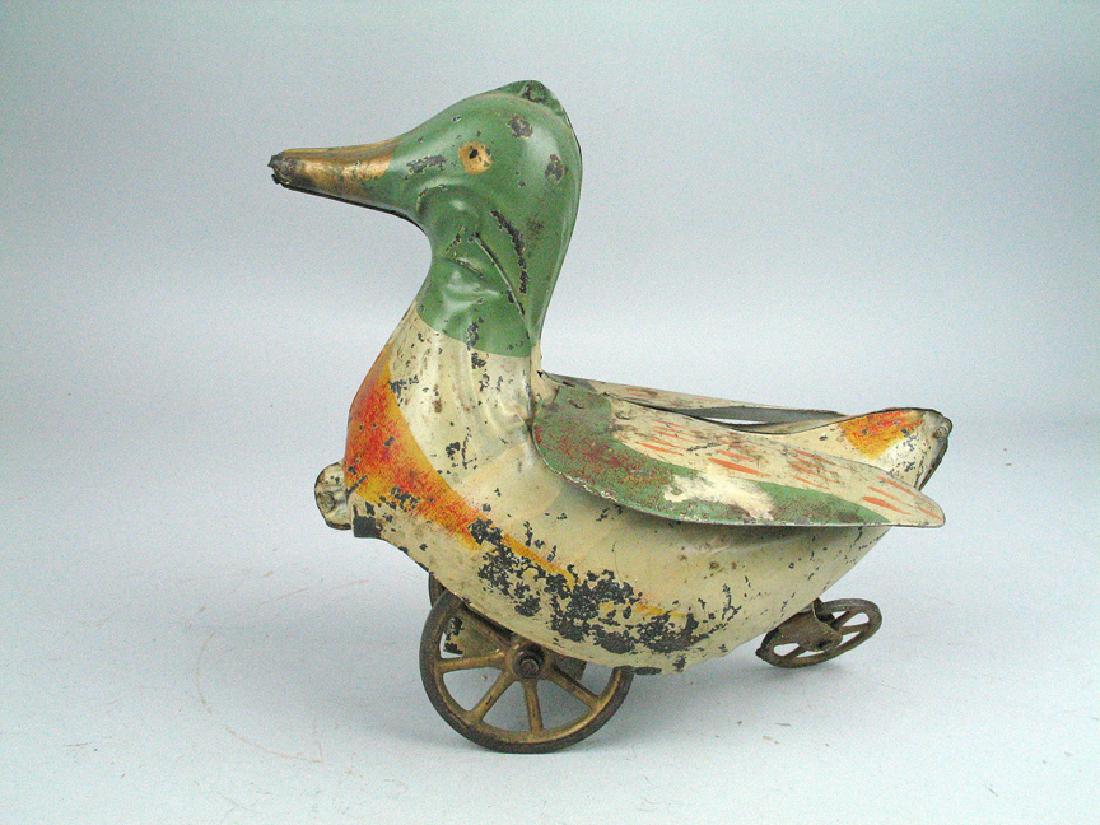 Tin Litho Flywheel Duck, German 9” (1 of 3)