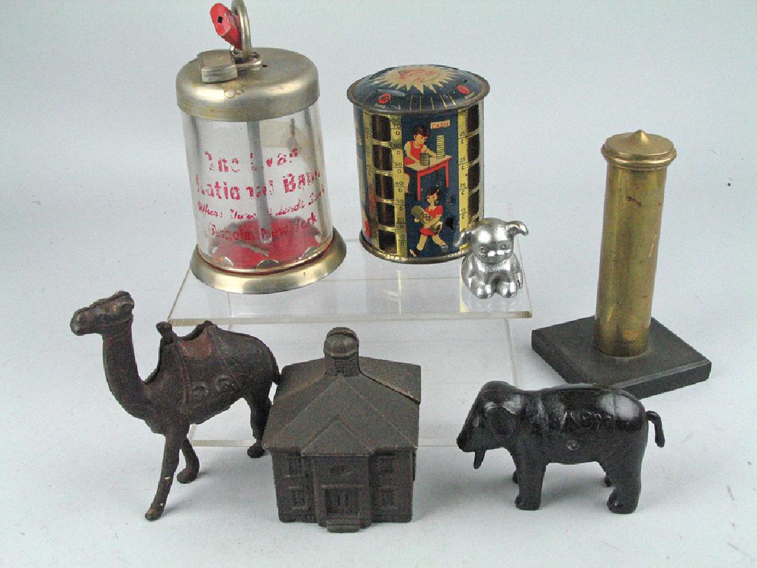 Cast Iron & Tin Still Bank Lot  Advertising Rucki Dog (1 of 1)