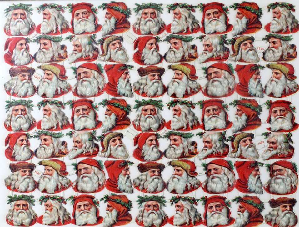1900s German Die Cut Santa Claus Mint Sheet (1 of 3)
