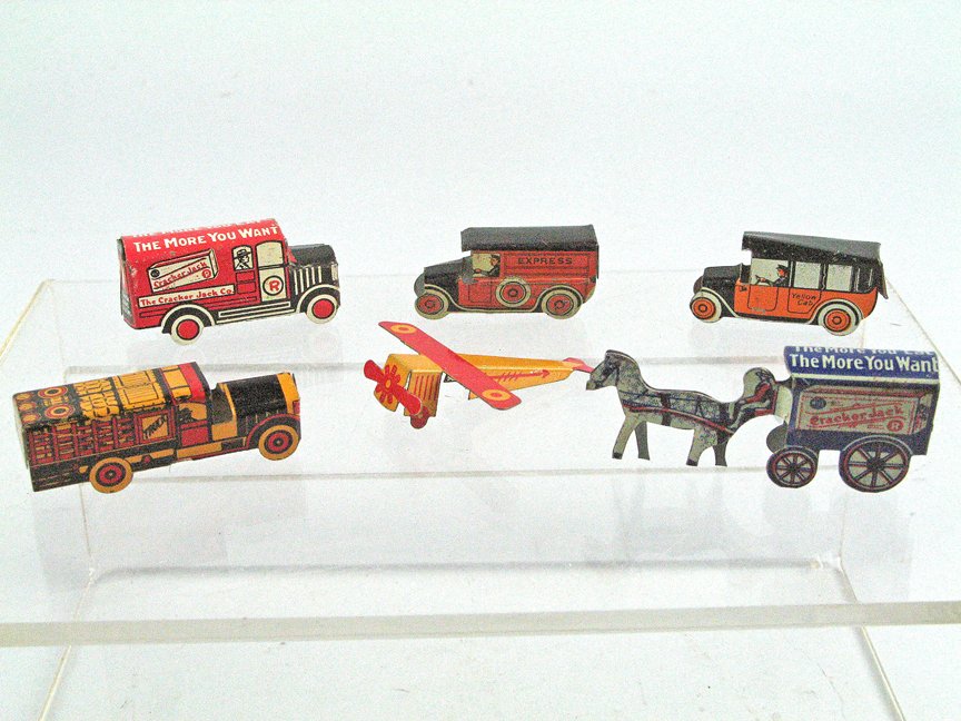 Early Cracker Jack Toy Lot, Aeroplane, Auto Penny Toys (1 of 3)