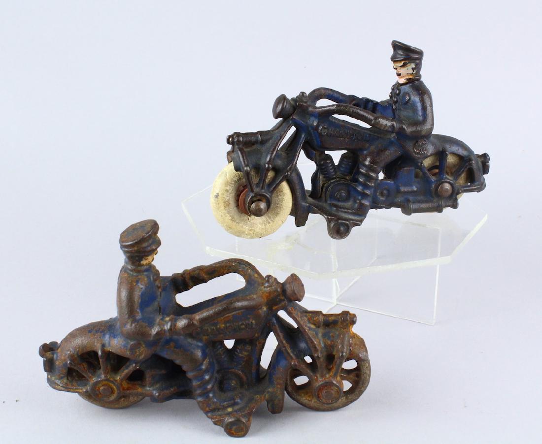 Pair of Champion Cast Iron Motorcycles (1 of 3)
