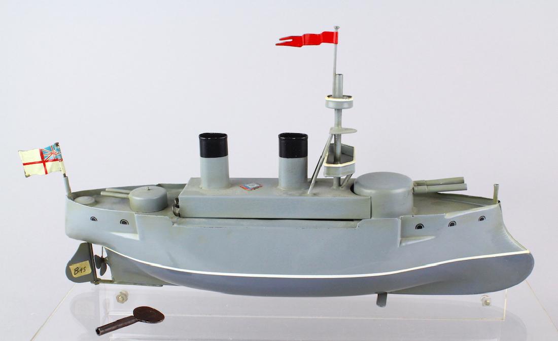 Bing German Tin Automatic Firing Gunboat Ship (1 of 5)