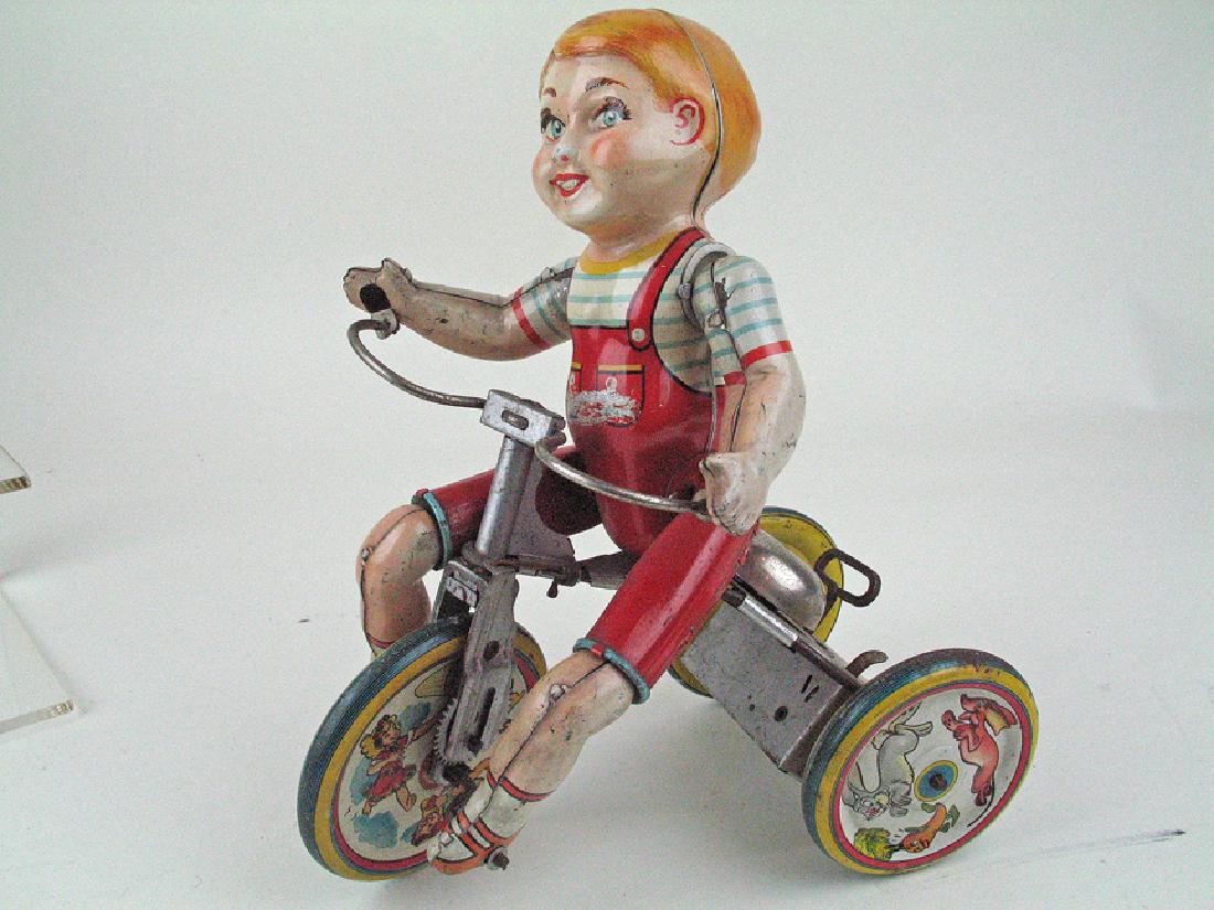 Unique Arts Kiddy Cyclist Tin Litho (1 of 3)