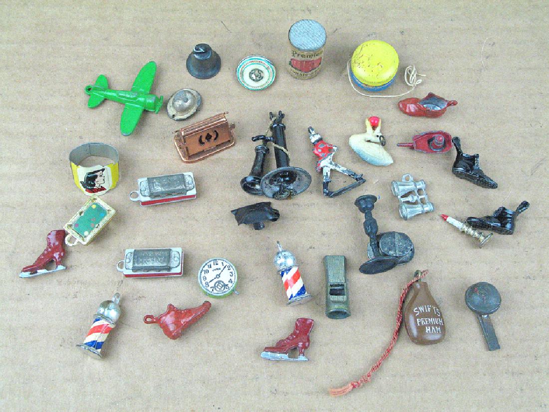 1930's Gum Machine Charms/ Trinkets Lot: 1930s Gum Machine Charms Lot, 31