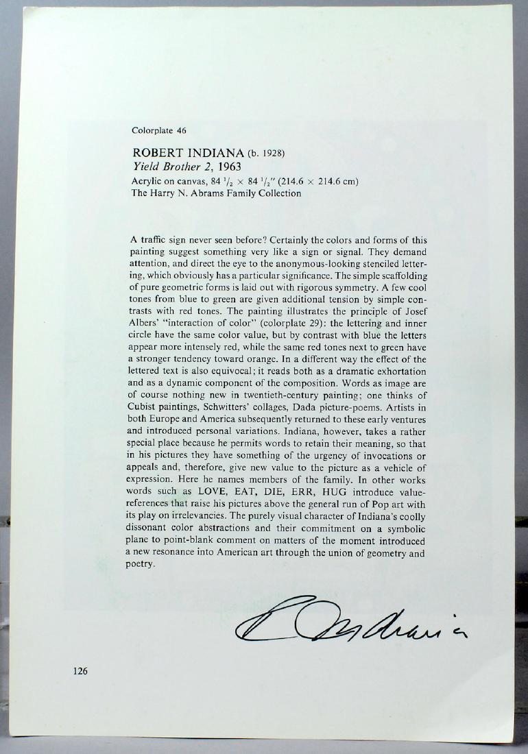Robert Indiana Artist Signature on Bookplate (1 of 1)