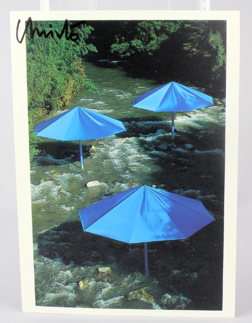 Christo Artist Signed Card The Umbrellas (1 of 2)