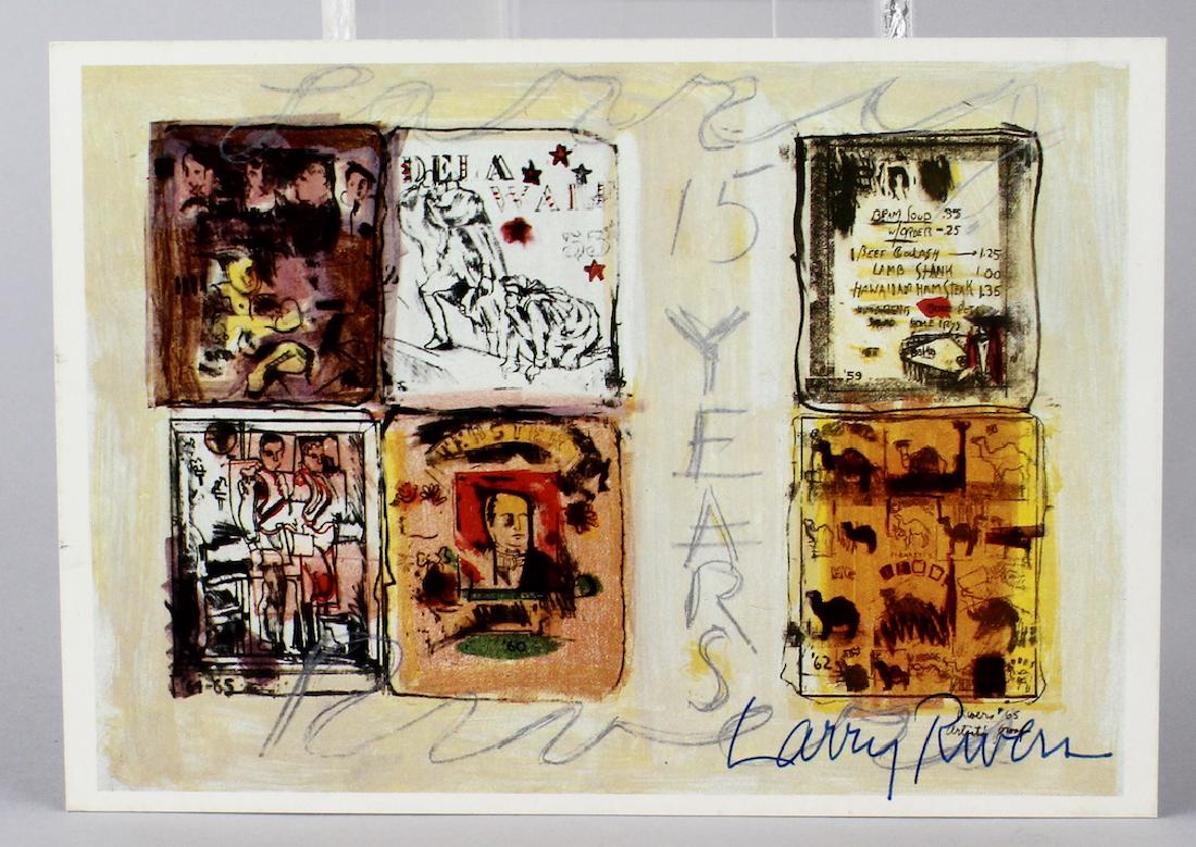 Larry Rivers Artist Signed Gallery Card (1 of 3)