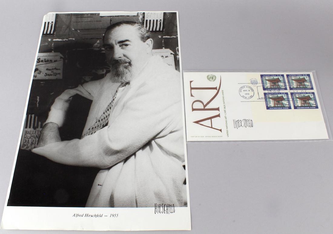 Hirschfeld Signed First Day Artist Cover & Magazine: Al Hircshfeld signed magazine and first day cover. All autographs & signed ephemera presented here is from the Cordelia Platt autograph collection. Highly regarded in the autograph industry, Cordelia 
