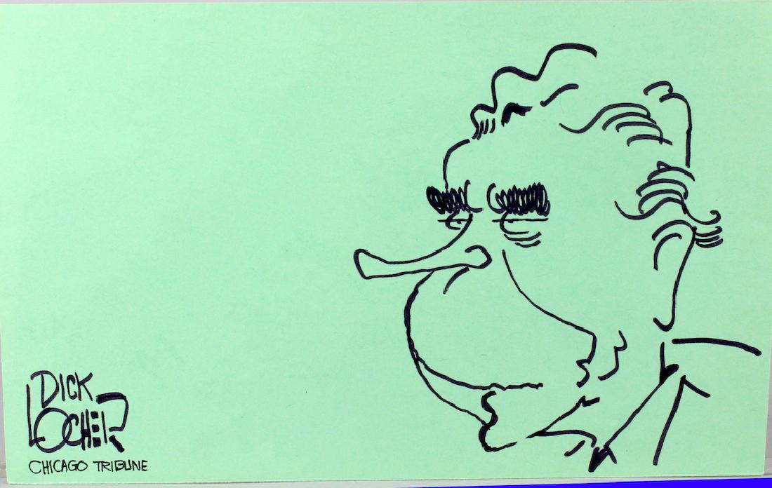 Dick Locher Political Cartoonist Nixon Drawing (1 of 1)