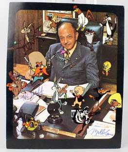 Mel Blanc Looney Tunes Signed Photo: Mel Blanc Warner Bros. Looney Tunes Signed Photo. "American voice actor, comedian, singer, radio personality, and recording artist. After beginning his 60+-year career performing in radio, he became k