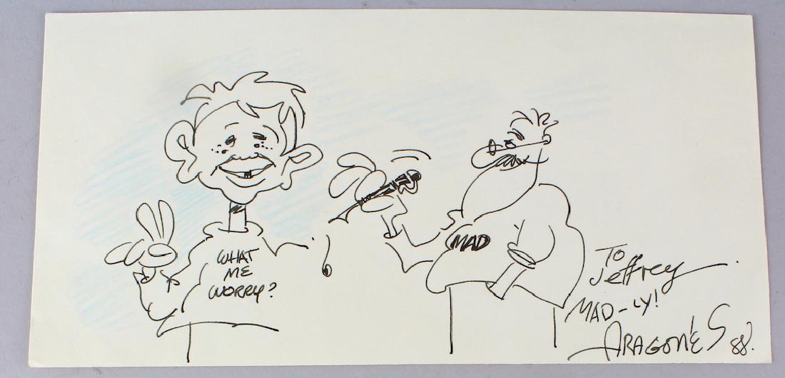 Sergio Aragones Mad Magazine Signed Cartoon (1 of 1)