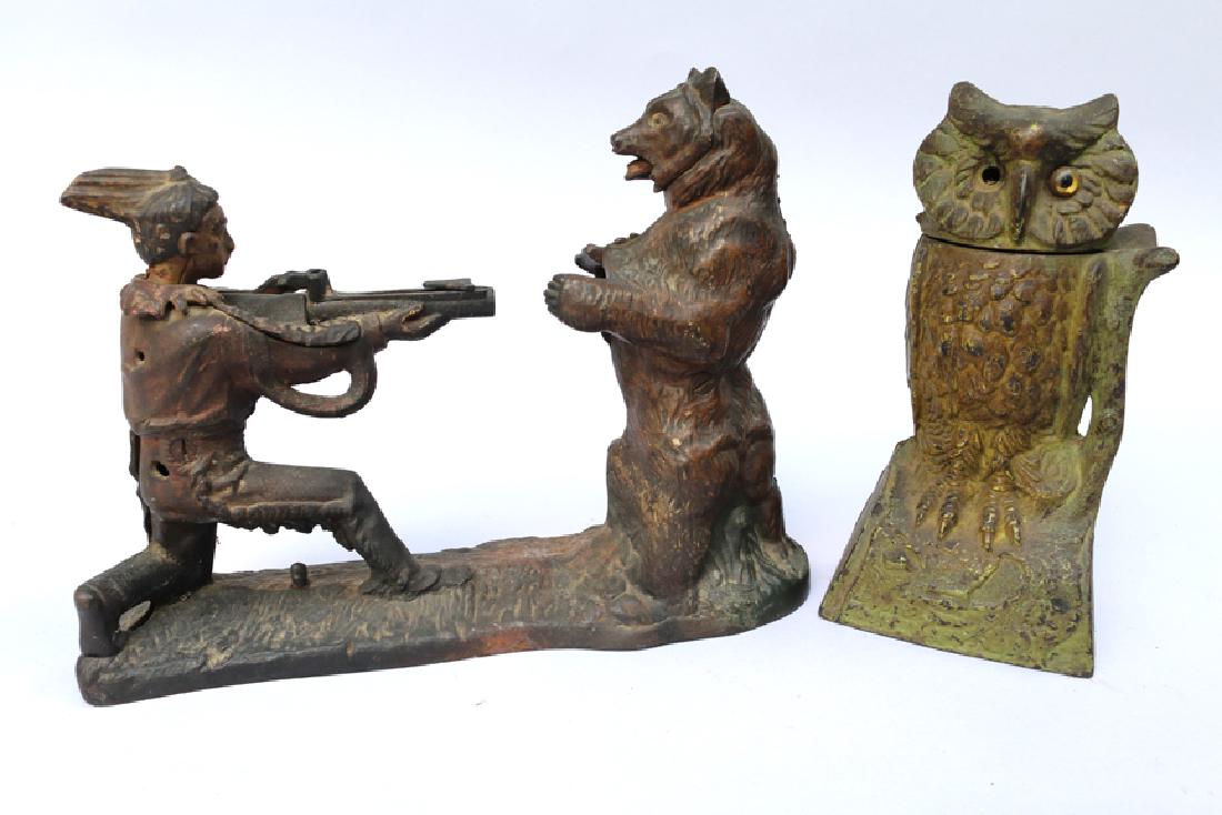 Stevens Indian and Bear & Owl Mechanical Bank Lot (1 of 3)