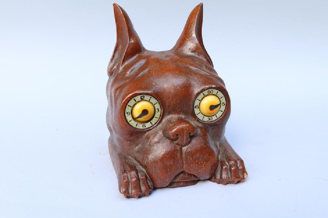 Googly Eye Boston Terrier Clock: Googly Eye Boston Terrier Clock, resin plastic, 8 inches