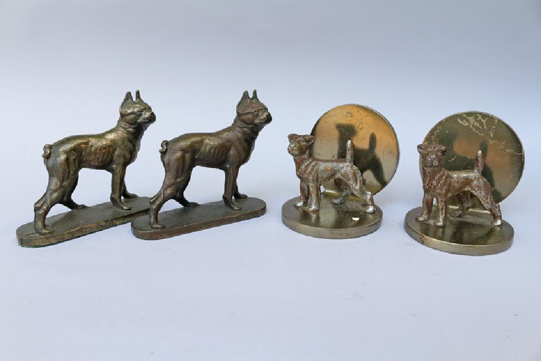 Boston Terrier and Airdale Bookend Lot: Boston Terrier and Airdale Bookend Lot, 5 inches