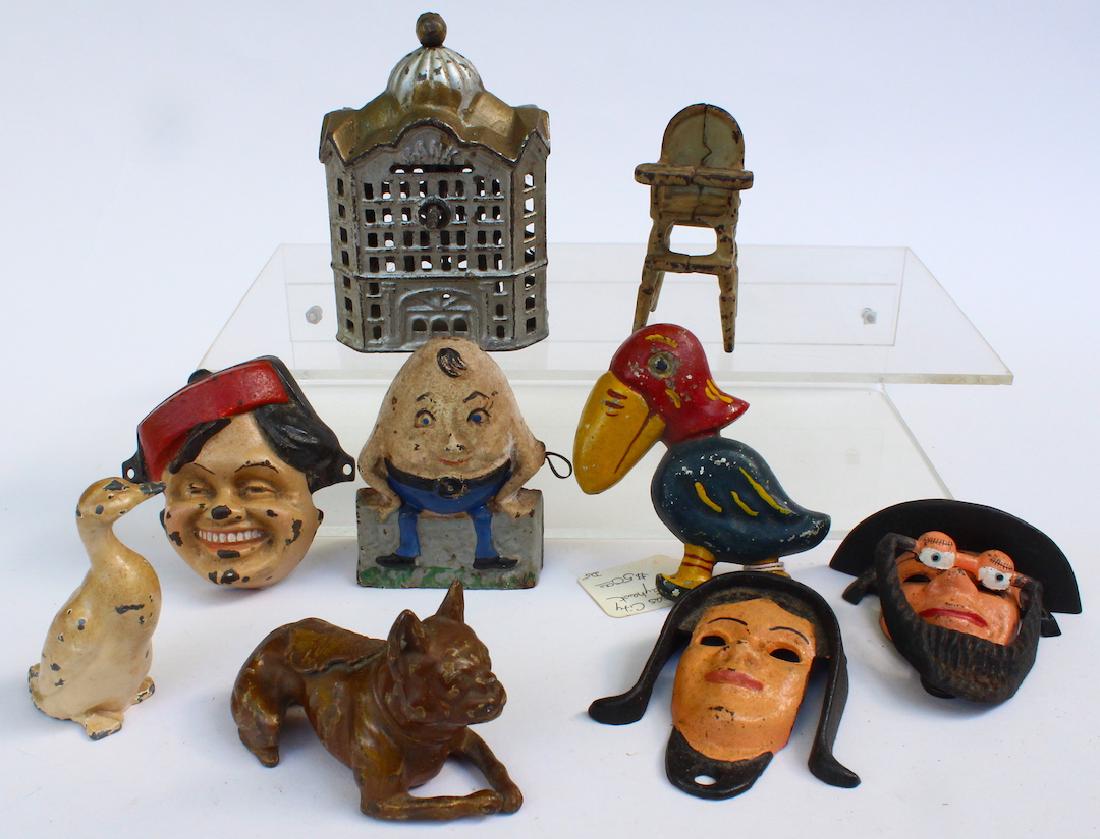 Cast Iron Building Bank & Door Knockers (1 of 4)