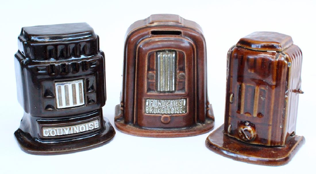 3 French Heater Furnace Banks CI Porcelain (1 of 3)