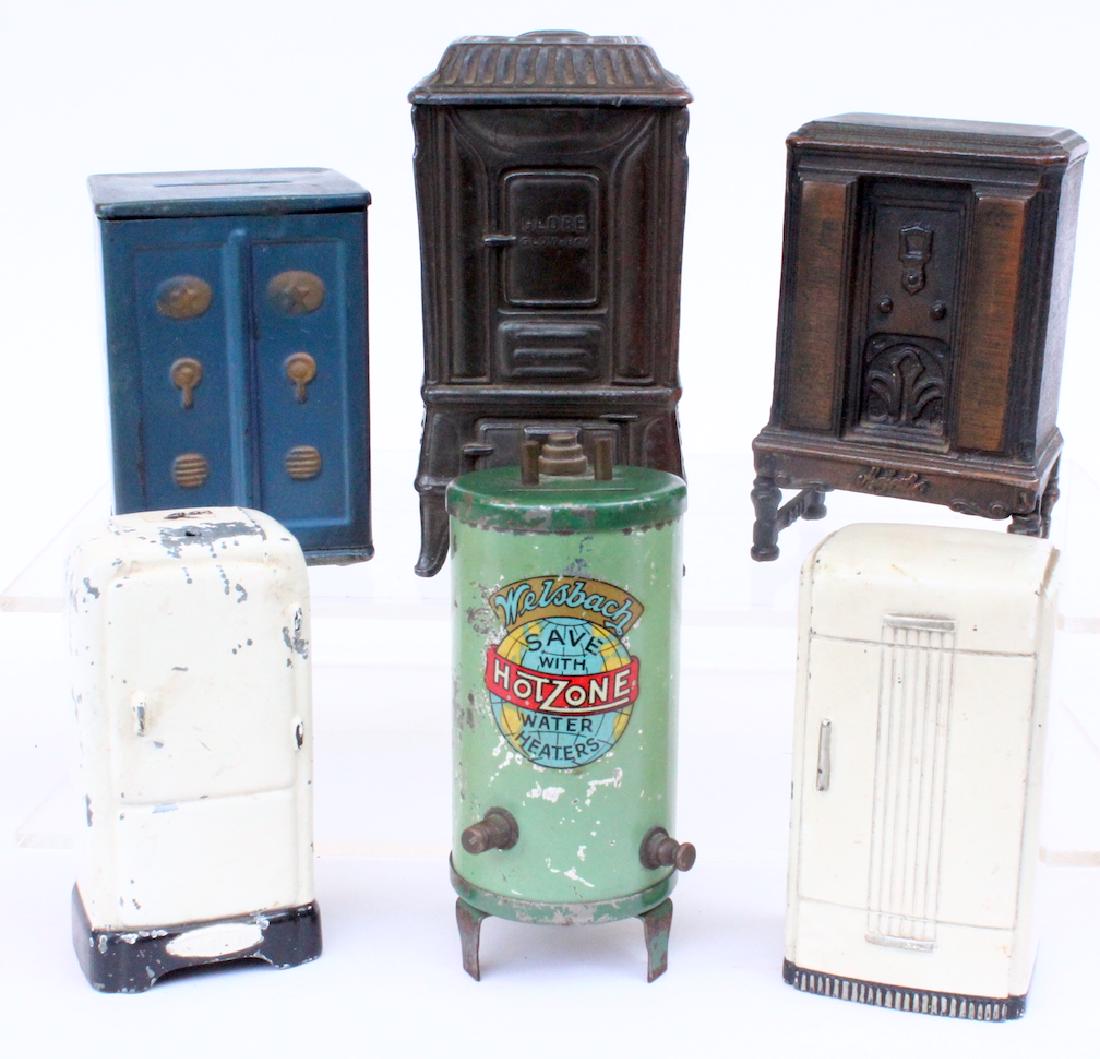 1930s Cast Iron & Tin Appliance Banks (1 of 2)