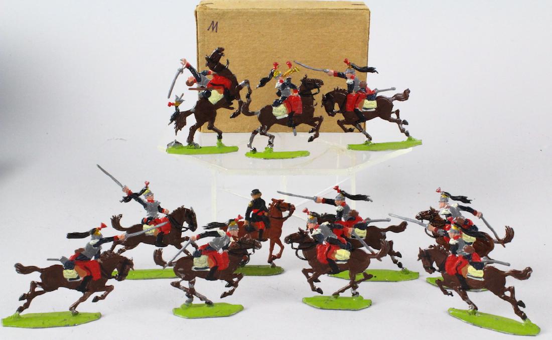 Early German Tin Flats Charging Horseback Swords (1 of 2)