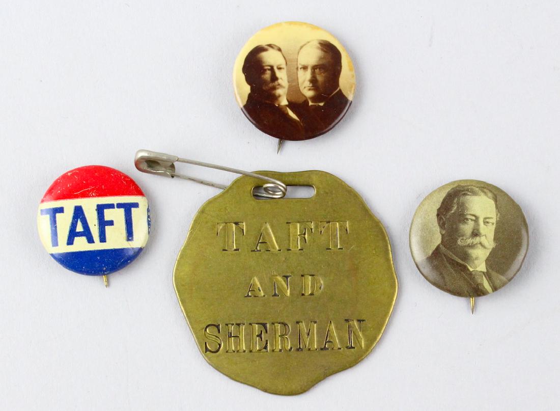 1908 Taft & Sherman Presidential Campaign Buttons (1 of 2)