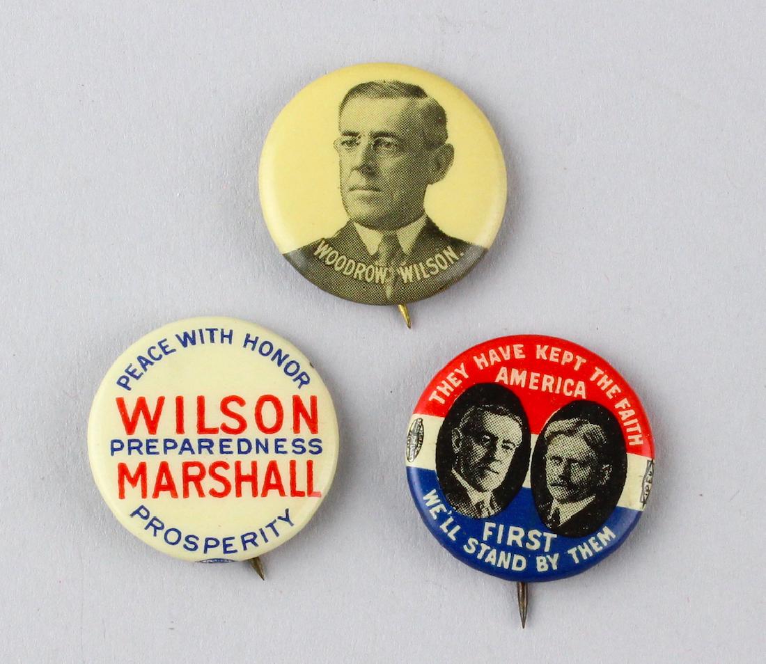 1912 & 1916 Woodrow Wilson Campaign Buttons (1 of 3)