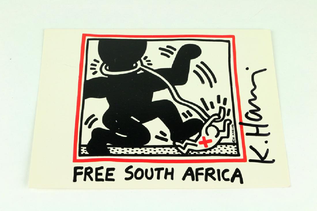 Keith Haring Free South Africa Signed Postcard (1 of 2)