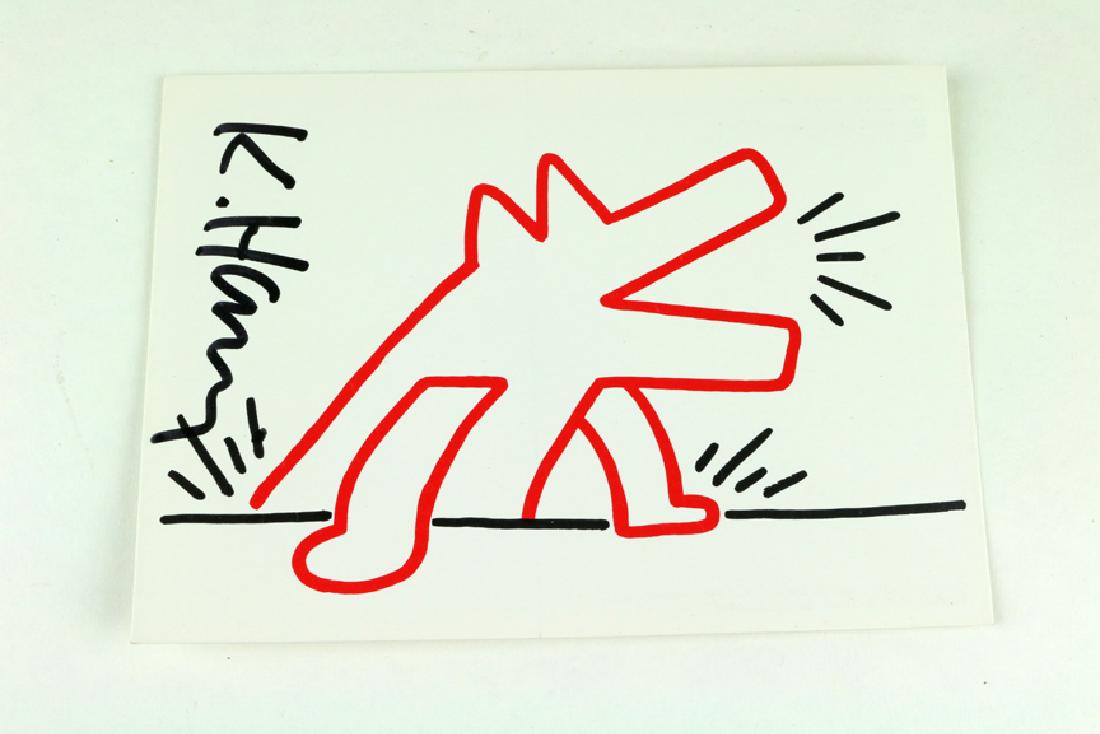 Keith Haring Postcard Signed, Barking Dog (1 of 2)