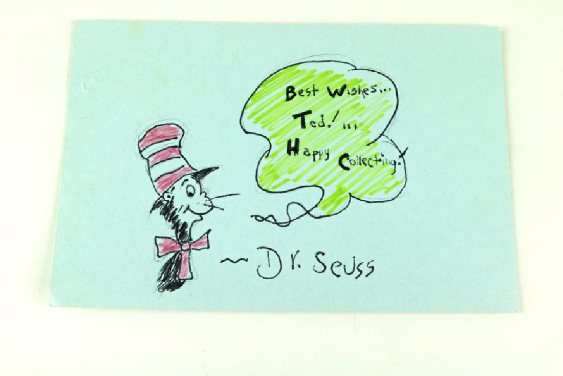 Dr Seuss Hand Signed Hand Drawn Cartoon (1 of 2)