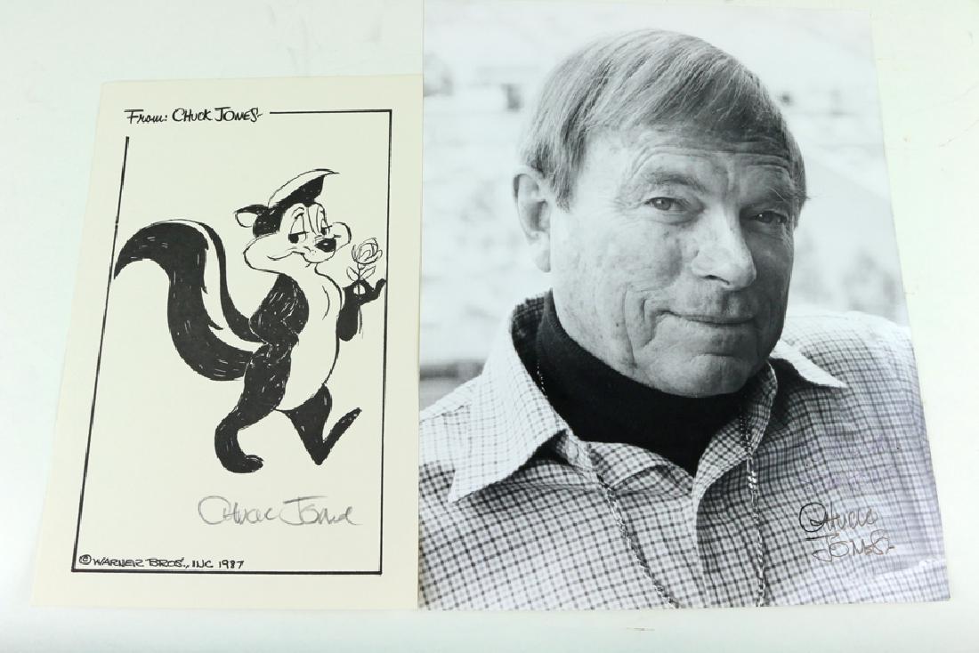 Chuck Jones Warner Brothers Cartoons Autograph: Chuck Jones Warner Brothers Cartoons Autograph Lot.All autographs & signed ephemera presented here is from the Cordelia Platt autograph collection. Highly regarded in the autograph industry, Cordelia 