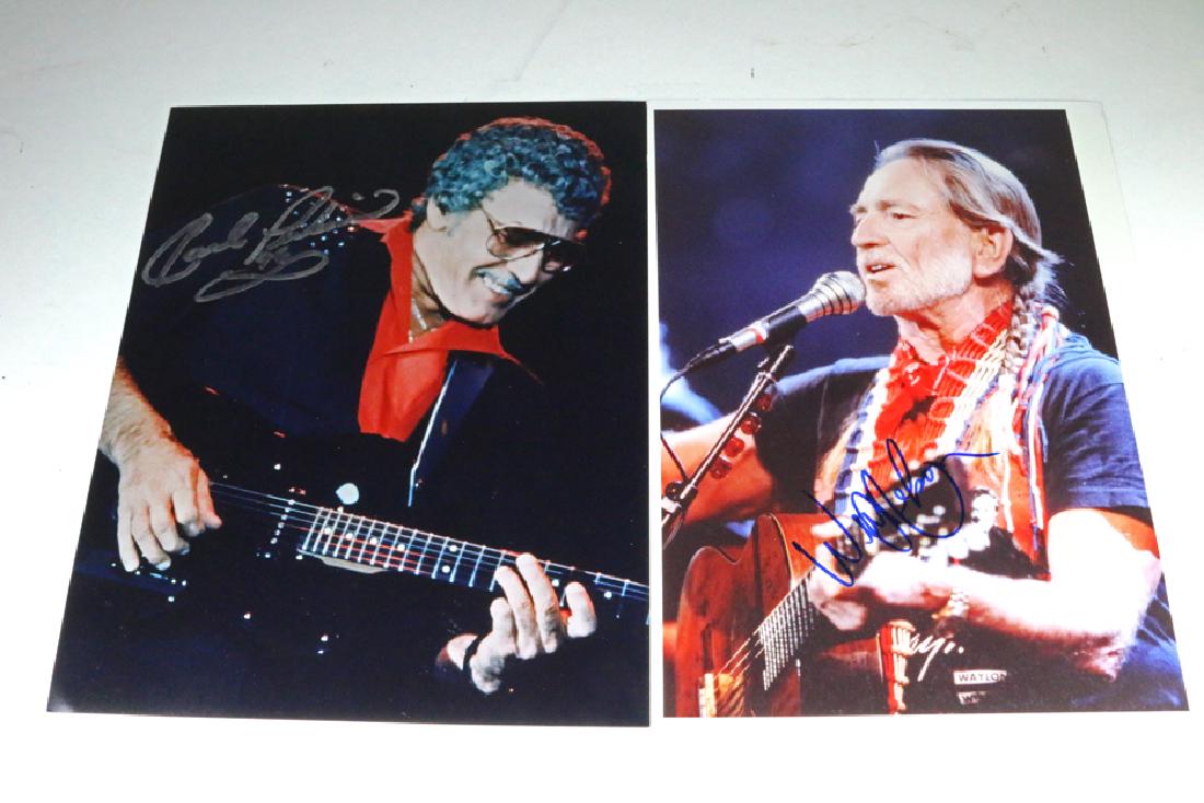 Willy Nelson Carl Perkins Signed Photo Lot (1 of 3)