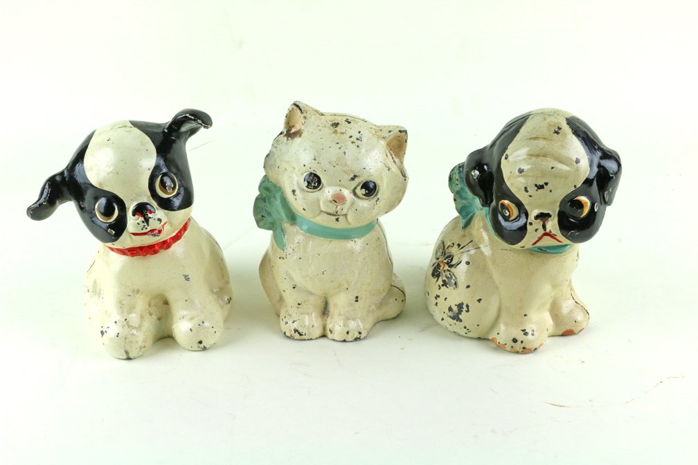 Dog And Cat Cast Iron Bank Lot (1 of 2)