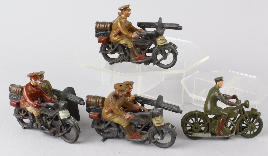 Britains Motorcycles with Sidecars & Cycle (1 of 3)