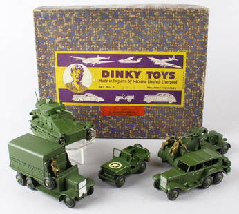 Dinky Military Set No. 5 Mint in Box: Dinky Military Set No. 5 Mint in Box. Scarce set in excellent condition and in complete excellent box. Beautiful set.