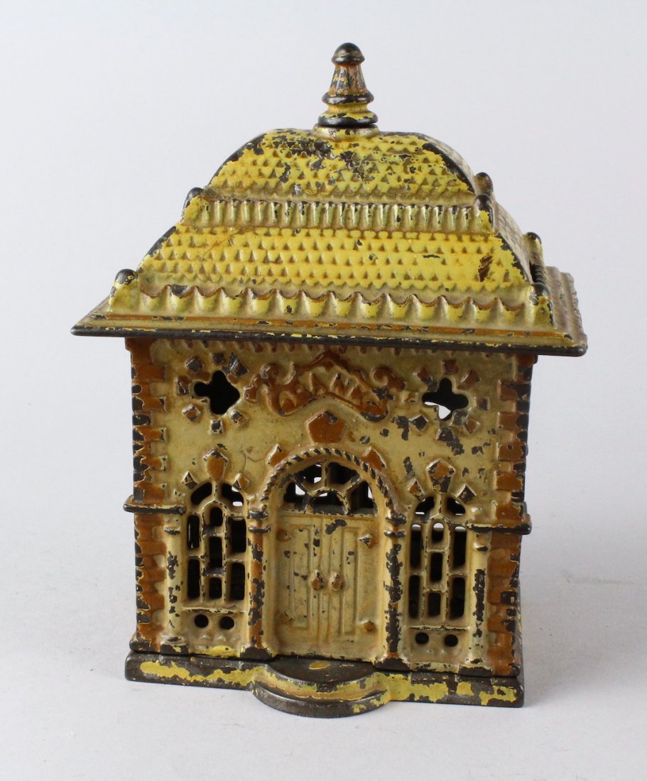 J&E Stevens Cast Iron Home Still Bank, Moore 1126 (1 of 5)