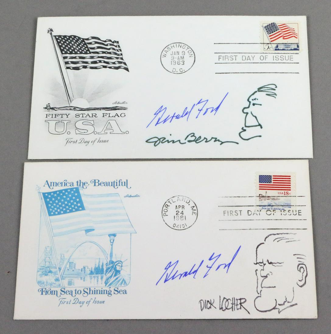 Dick Locher Jim Berry Gerald Ford Political Cartoon: Gerald Ford Dick Locher Jim Berry Cartoon lot. Locher won the Pulitzer Prize for Editorial Cartooning.
