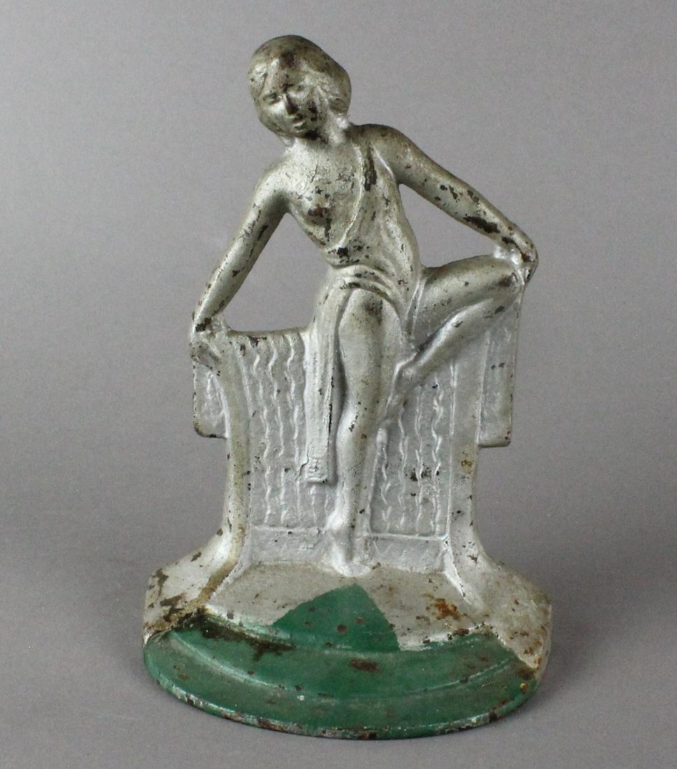 Cast Iron Art Deco Woman Doorstop: Art Deco Woman Doorstop. Excellent original paint.