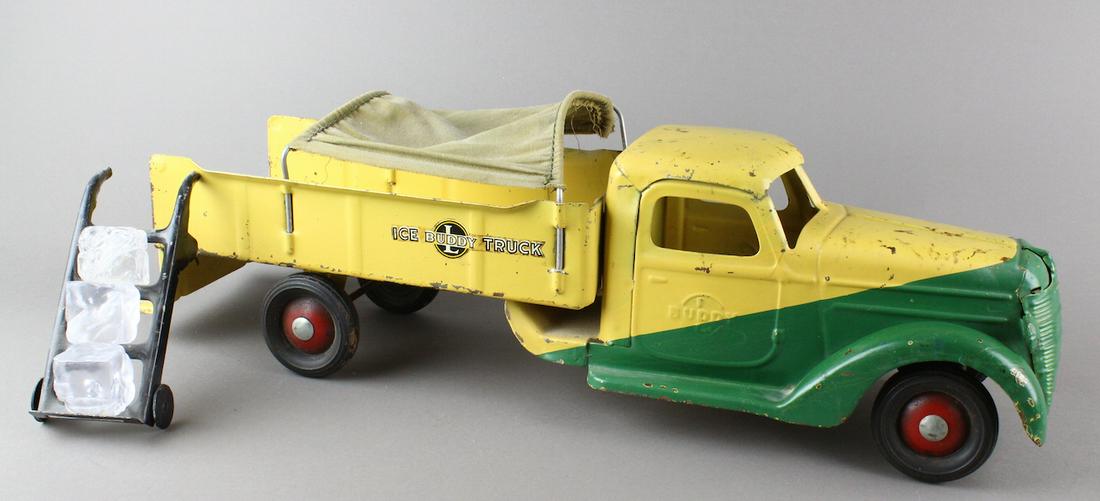 Buddy L Pressed Steel Ice Truck: Buddy L Pressed Steel Ice Truck. 22 inches long with ice accessories.