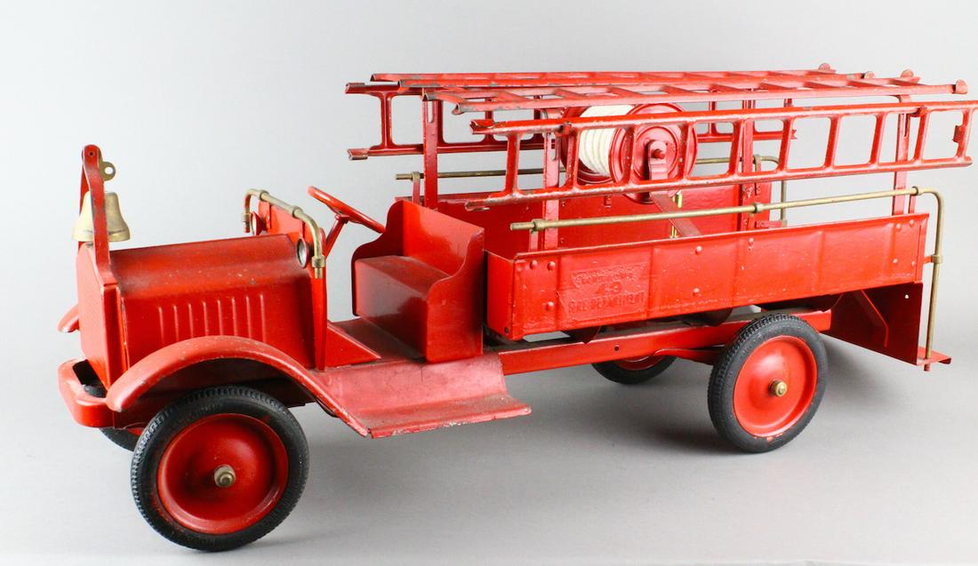 Keystone Pressed Steel Fire Truck: Keystone Pressed Steel Fire Truck. Old repaint.
