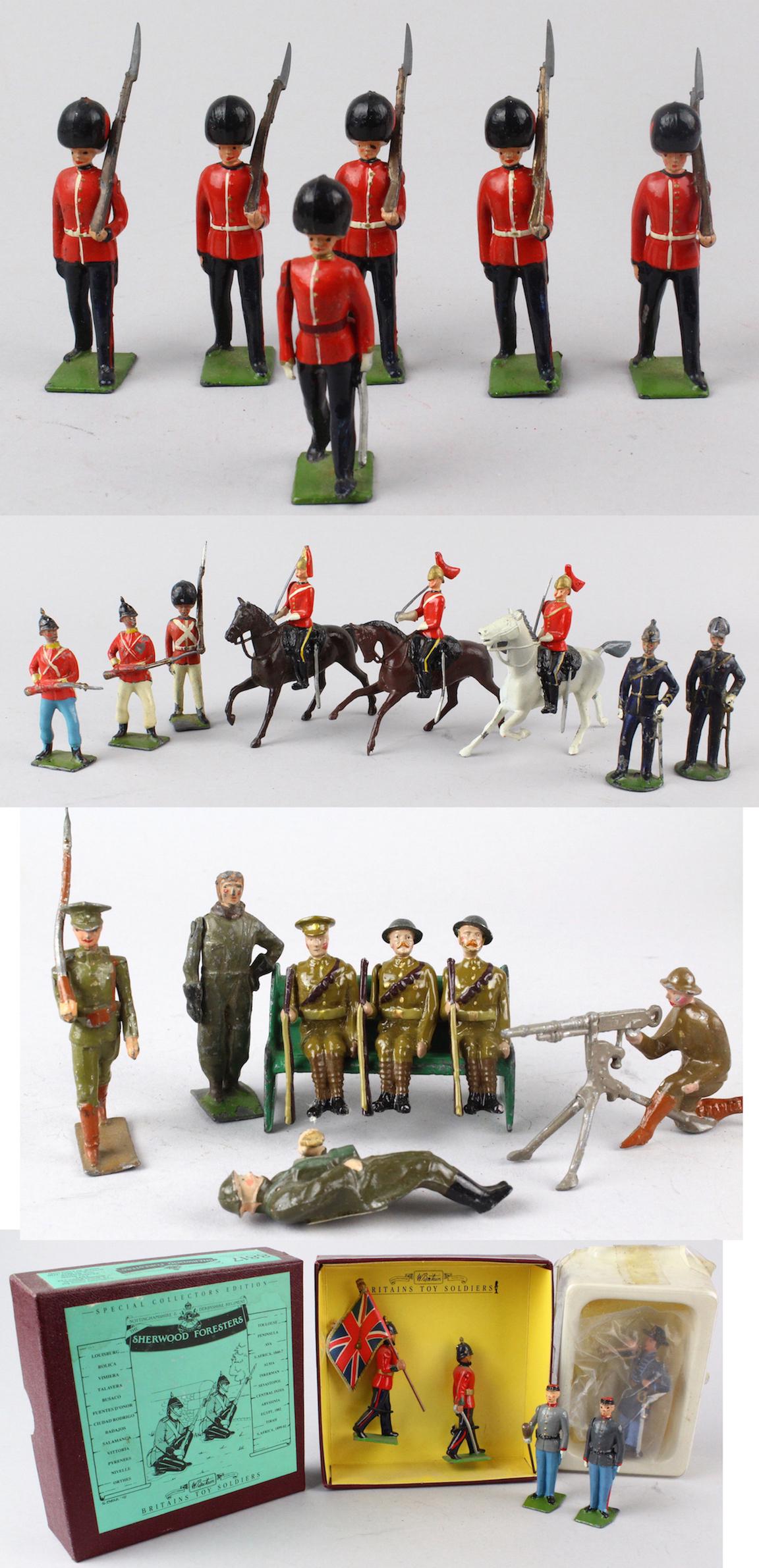 Britains Loose Soldier Lot Great Soldiers!: Britains Soldiers appears to be from---Royal Welch Fusiliers set #74. Loose Britains soldiers. Britains Mixed Soldiers & Horseback mounted officers. Britains Recumbant, Paratrooper, & Various Soldiers