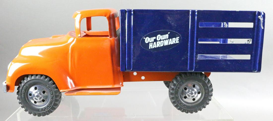 Tonka Mound Mn Stake Truck Pressed Steel: Tonka Mound Mn Stake Truck Pressed Steel, 14 inches restored