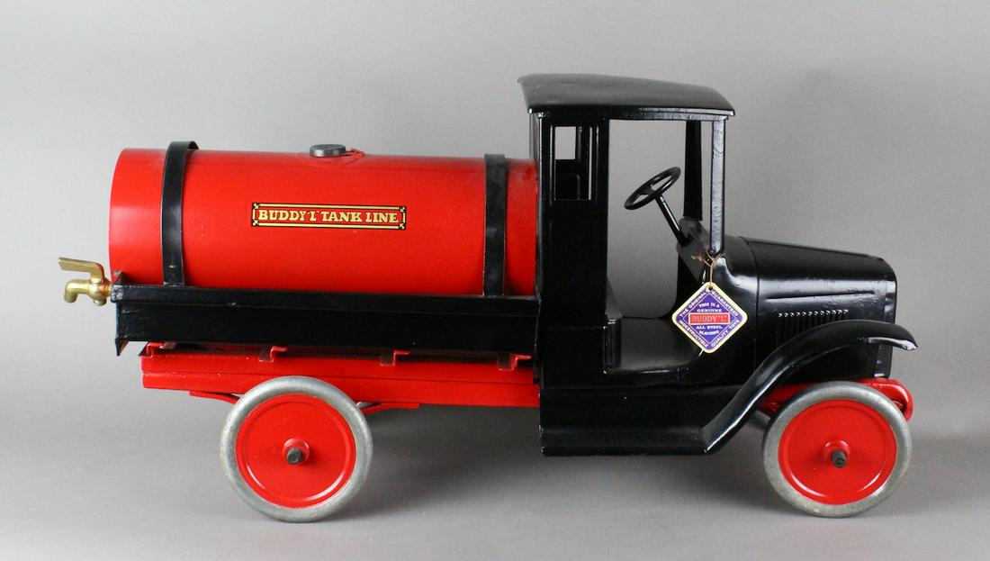 1920s Buddy L Tanker Truck: Buddy L Tanker Truck pressed steel. Older restoration, 26 inches long.