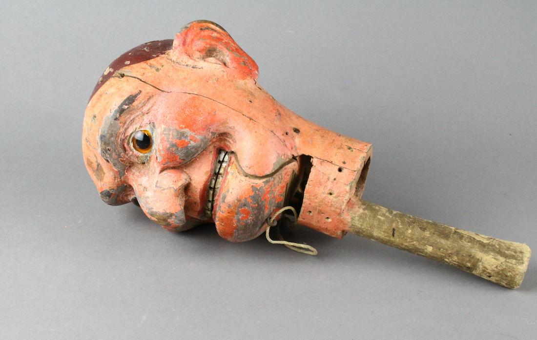 Early Frank Marshall Carved Ventriliquist Head: Frank Marshall hand carved Ventriliquist Dummy Head. Frank Marshall was one of the best-known puppet makers of all time. He apprenticed in the Chicago woodcarving shop of Theodore Mack, where Charlie 