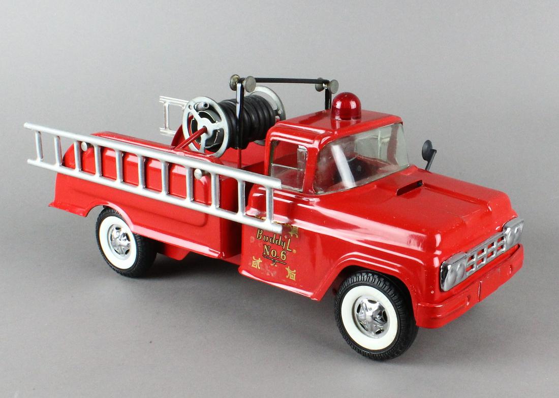 Buddy L No. 6 GMC Fire Truck: Buddy L No. 6 GMC fire truck fully equipped. Beautiful truck appears to be older restoration.