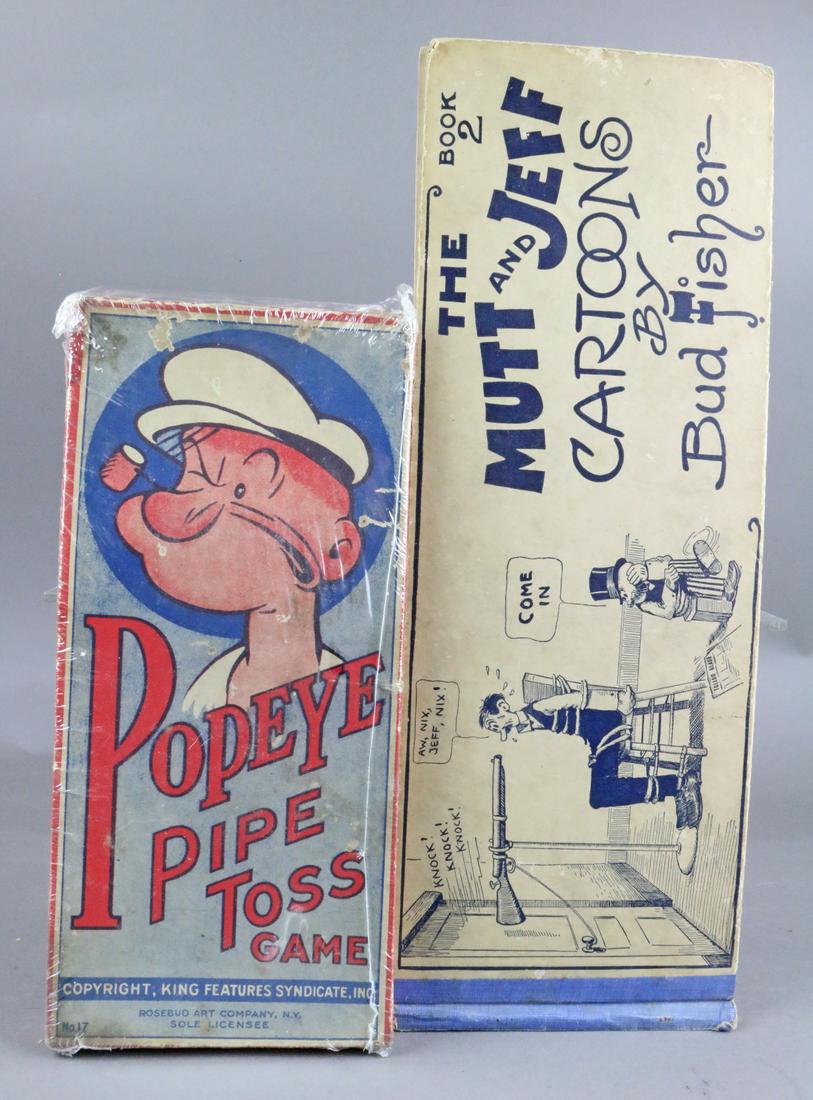 Mutt and Jeff Popeye Pipe Toss Game Lot: Mutt and Jeff Popeye Pipe Toss Game Lot, 11 and 16 inches