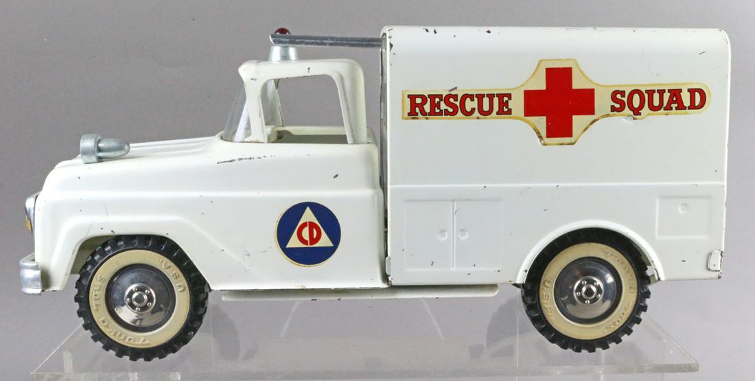 Tonka Rescue Squad Civil Defense Truck: Tonka Rescue Squad Civil Defense Truck pressed steel 13 inches