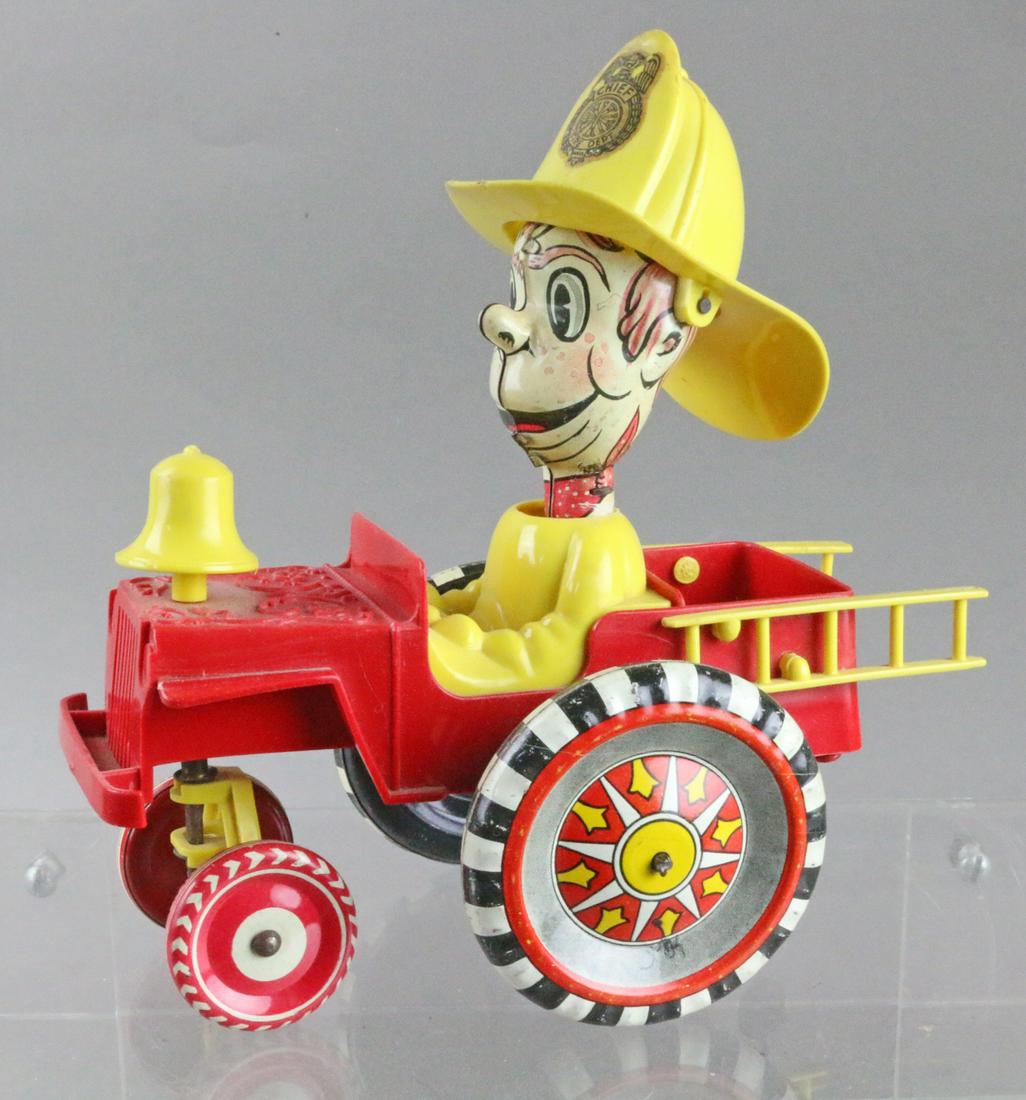 Marx Fire Chief Car Wind Up: Marx Fire Chief Car Wind Up tin 7 inches