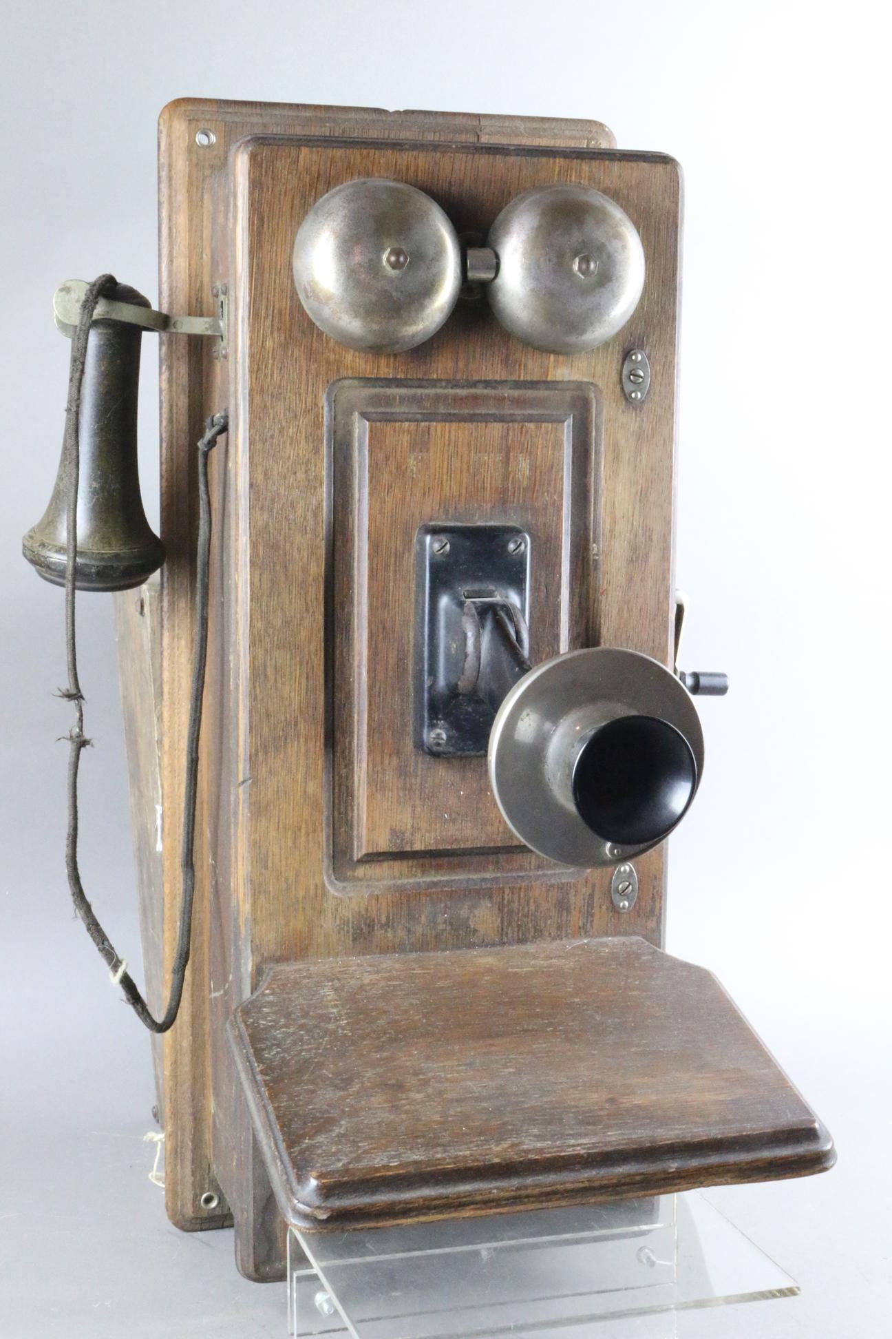 Western Electric Hand Crank Telephone Oak: Western Electric Hand Crank Telephone Oak 24 inches